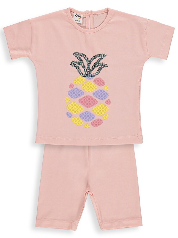Civil Baby Ananas Nakışlı 6-18 Ay Takım - Pudra