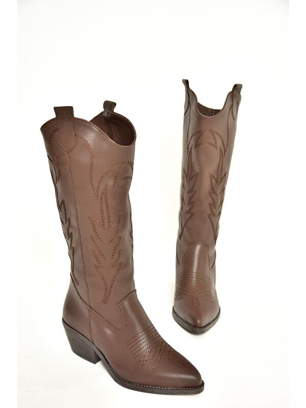 T4044012 Kahverengi Kadın Çizme - Görsel 3