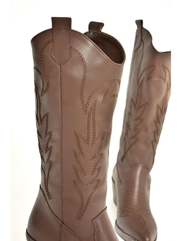 T4044012 Kahverengi Kadın Çizme - Görsel 6