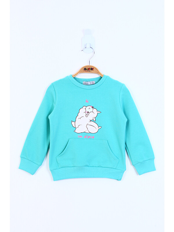 Toontoykids Kız Çocuk Kuzu Baskılı Sweatshirt