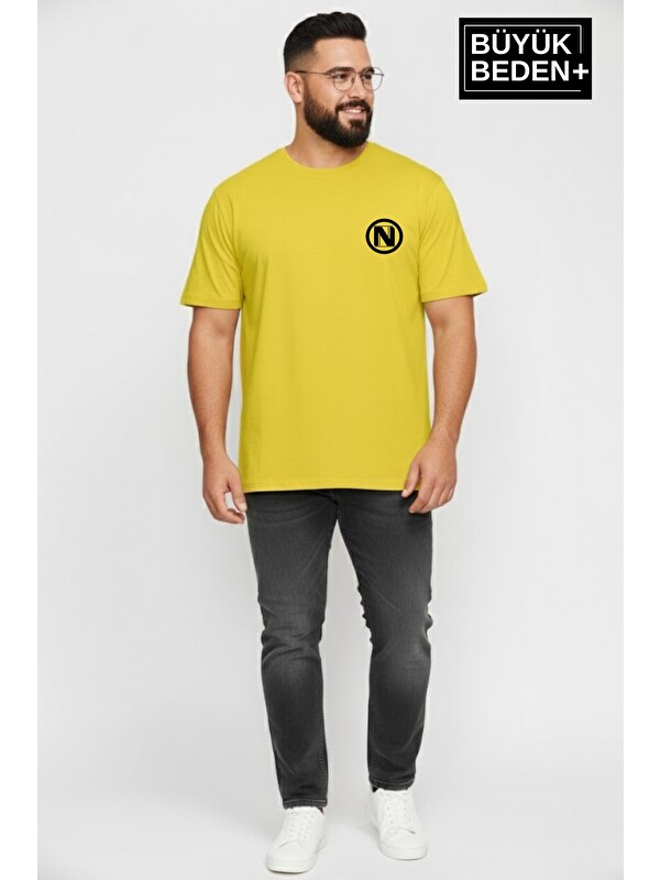 Süperlife Erkek Büyük Beden N Baskılı 3xl-6xl Bisiklet Yaka Tshırt SPR26BTS510-19