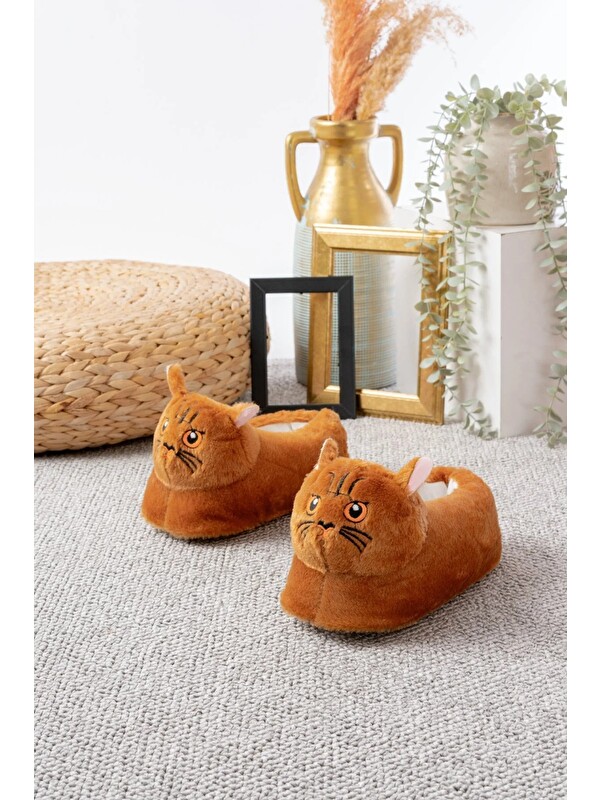Slipcat Kedi Figürlü Pelüş Panduf Ev Pandufu Unisex
