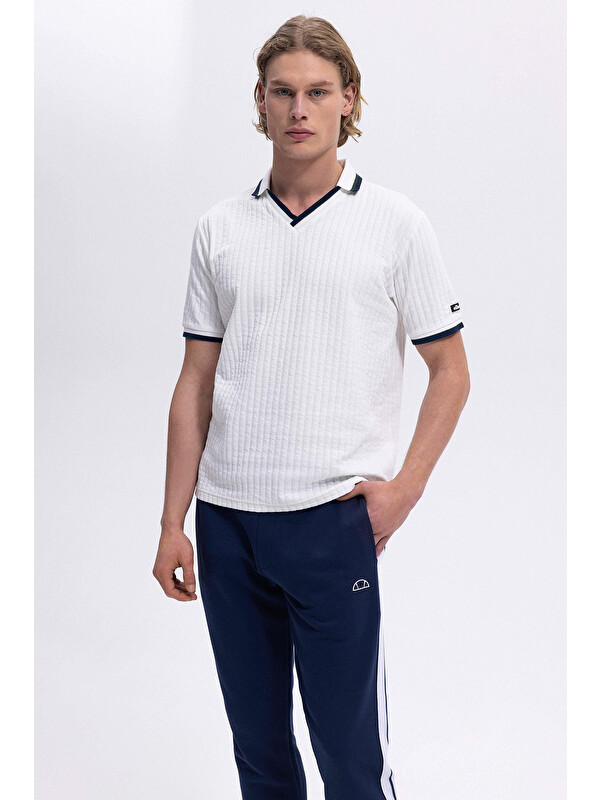 Ellesse Streç Pamuklu Regular Fit Şerit Detaylı Polo Yaka T Shirt EM491-OF