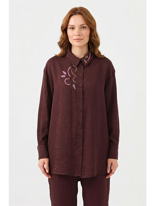 Remsa Missemramiss Elegant Flow Gömlek 5251 Bordo