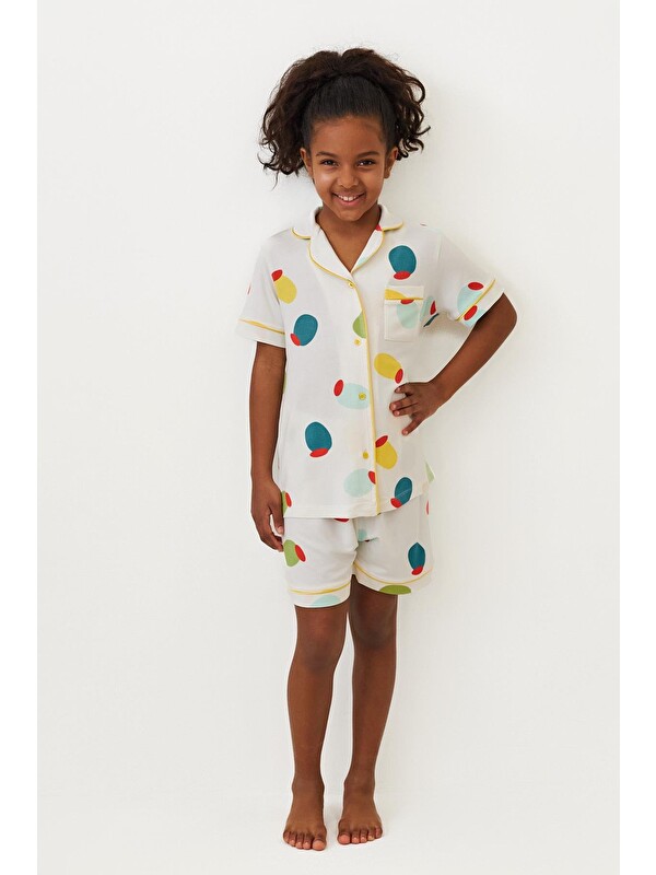 Katia And Bony Kız Çocuk Limon Desenli Şortlu Pijama Takımı