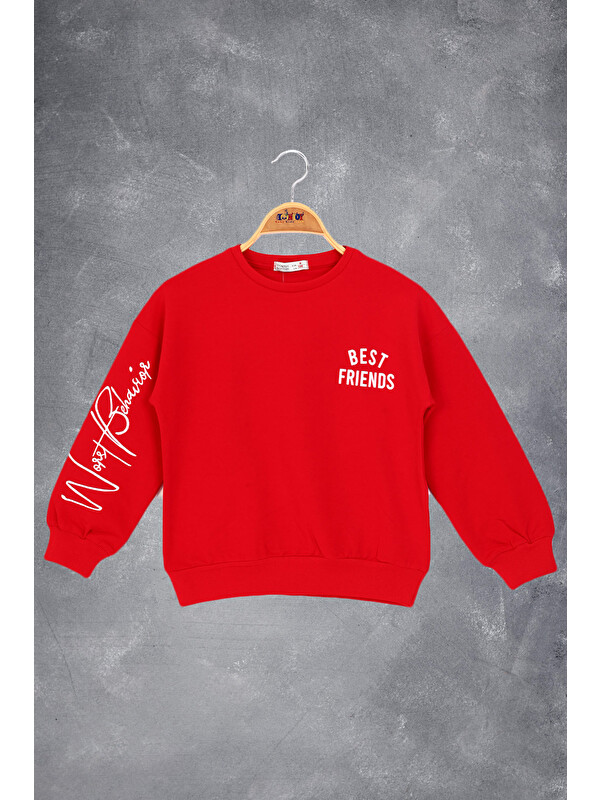 Toontoykids Kız Çocuk Best Frıends Baskılı Sweatshirt