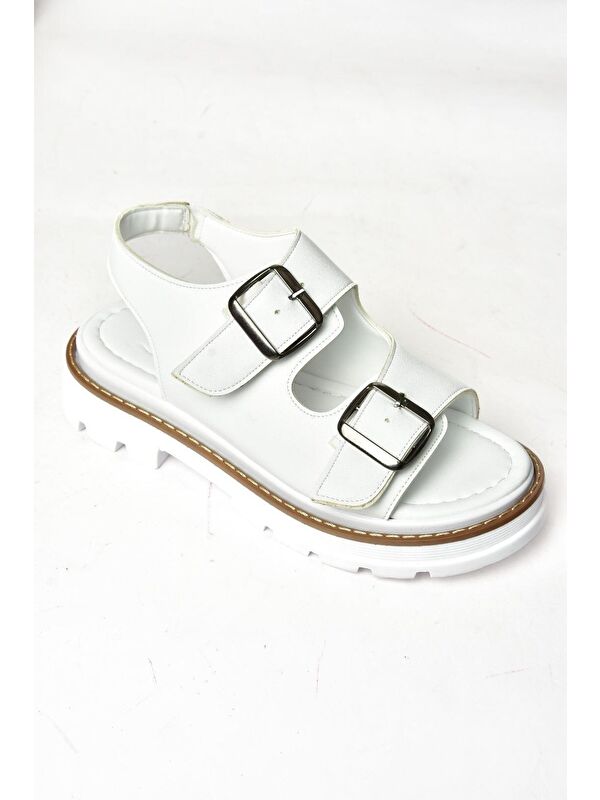 S9960791 Beyaz Kadın Sandalet - Görsel 3