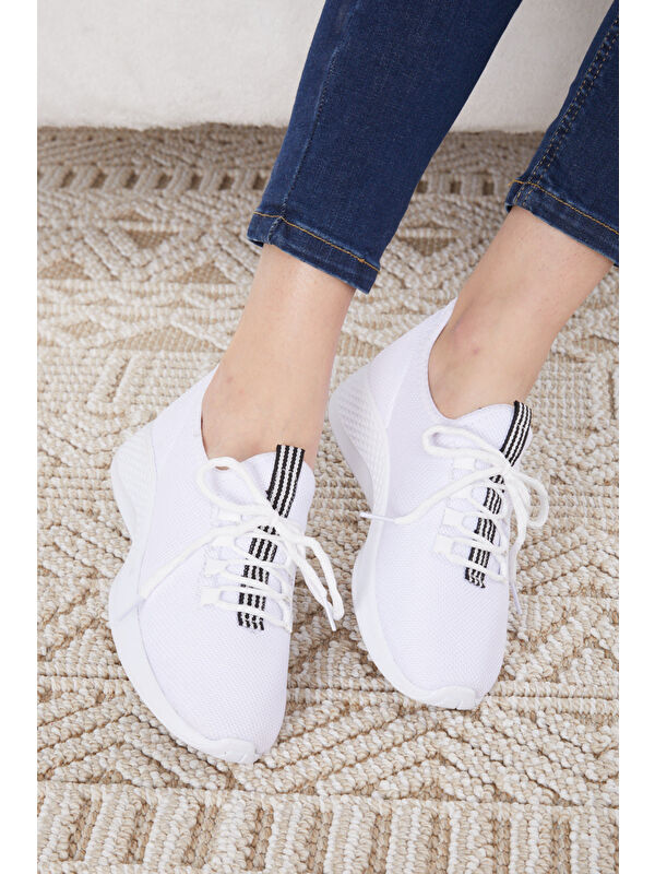 Kadın Beyaz Spor Ayakkabı - 27070 - Görsel 3