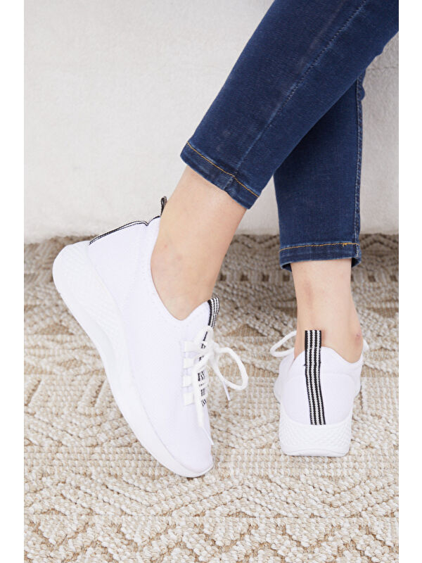 Kadın Beyaz Spor Ayakkabı - 27070 - Görsel 4