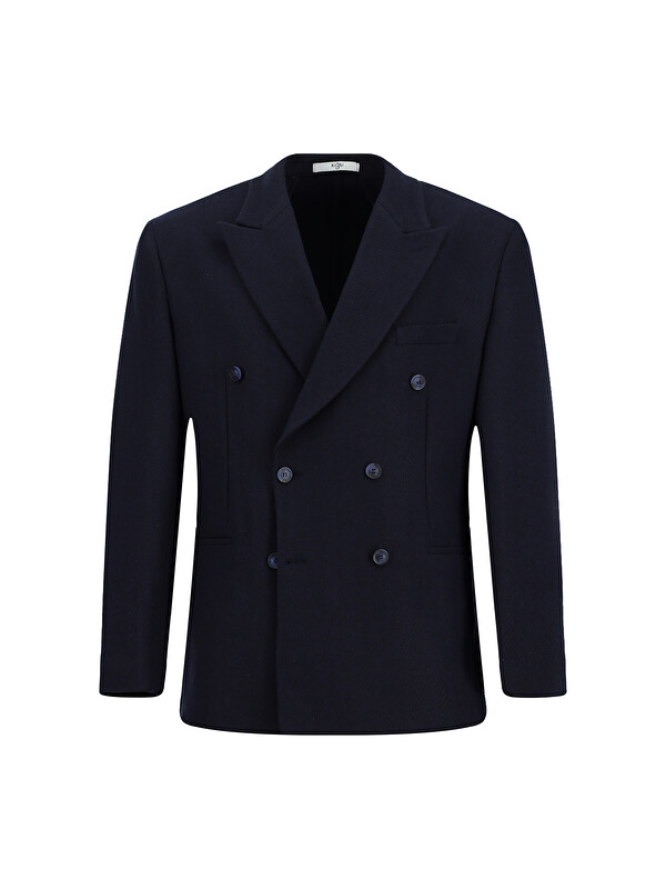 Kiğılı Milano Kalıp Yünlü Kruvaze Blazer Ceket