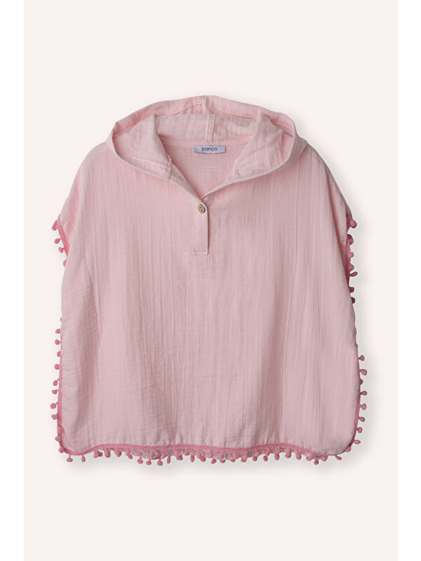 Panço Kız Çocuk Müslin Pembe Plaj Havlusu