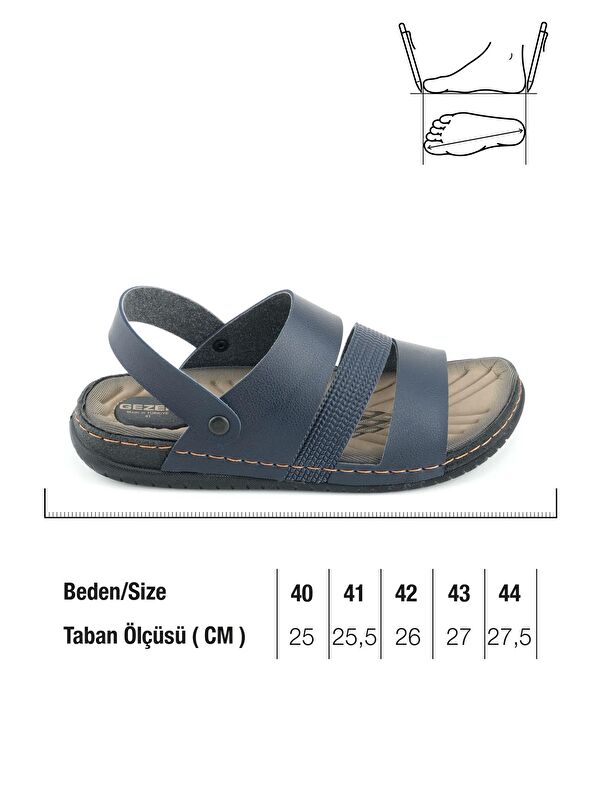 Yazlık Erkek Suni Deri Rahat Taban Sandalet Terlik - Görsel 3