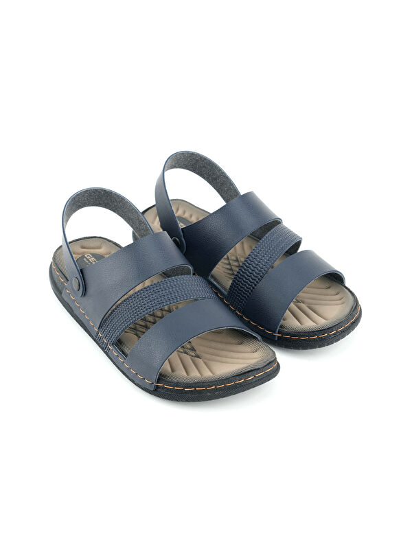 Yazlık Erkek Suni Deri Rahat Taban Sandalet Terlik - Görsel 4