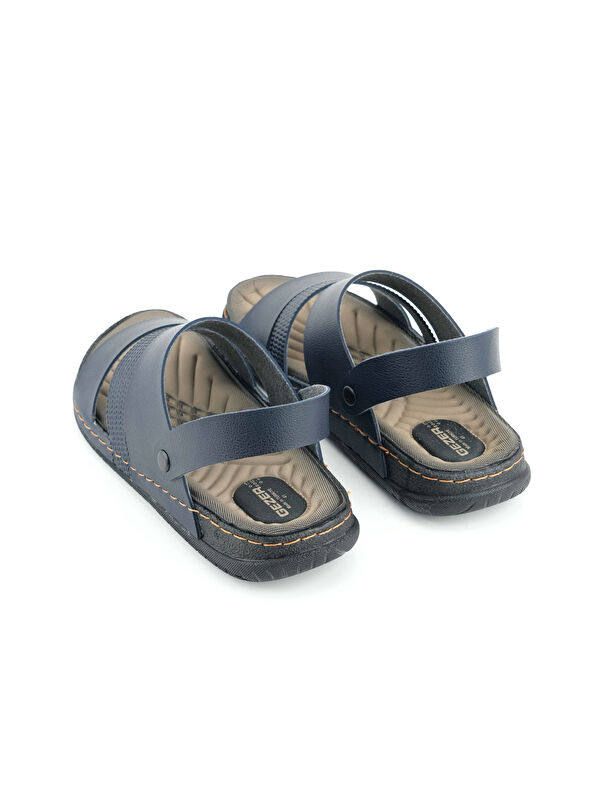 Yazlık Erkek Suni Deri Rahat Taban Sandalet Terlik - Görsel 5