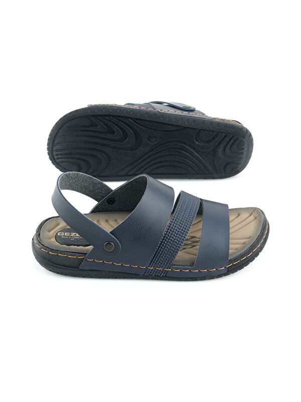 Yazlık Erkek Suni Deri Rahat Taban Sandalet Terlik - Görsel 6