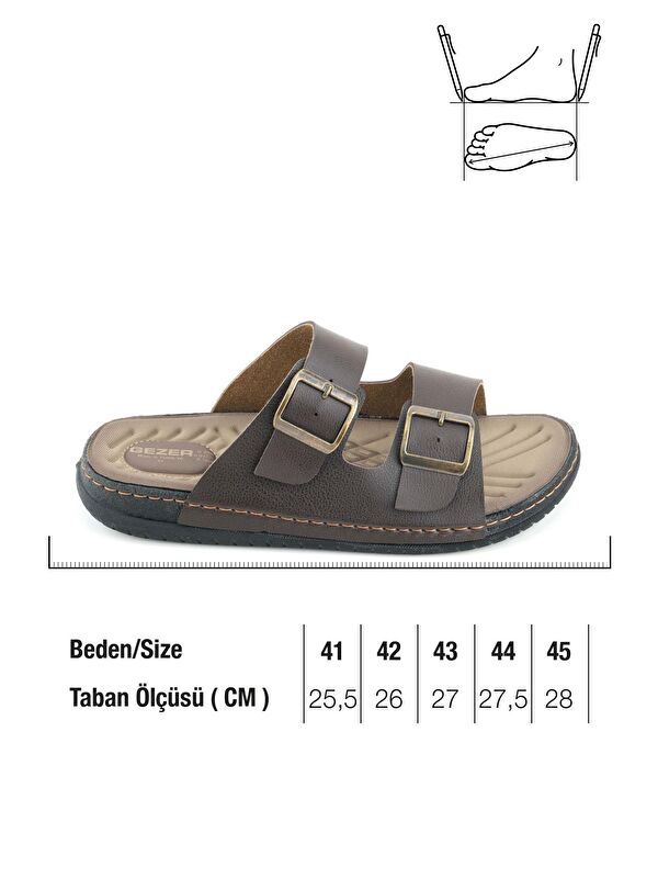 Erkek Yazlık Suni Deri İki Toka Ayarlanabilir Rahat Taban Günlük Terlik - Görsel 3