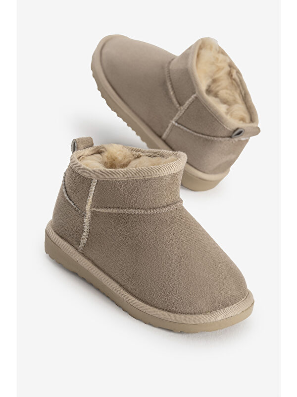 Tonny Black Bej Tonny Black Poli Taban Kız Çocuk İçi Kürklü Süet Görünümlü Bot