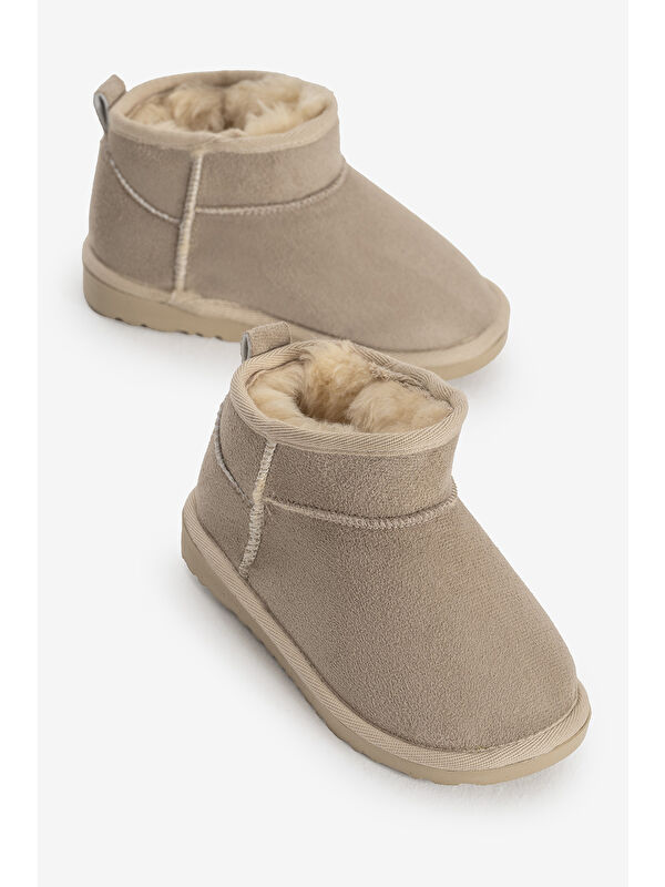 Tonny Black Bej Tonny Black Poli Taban Kız Çocuk İçi Kürklü Süet Görünümlü Bot