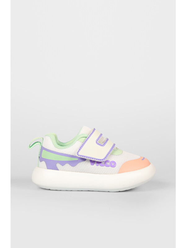 Vicco Melodic Işıklı Kız Bebek Beyaz/Lila Sneaker