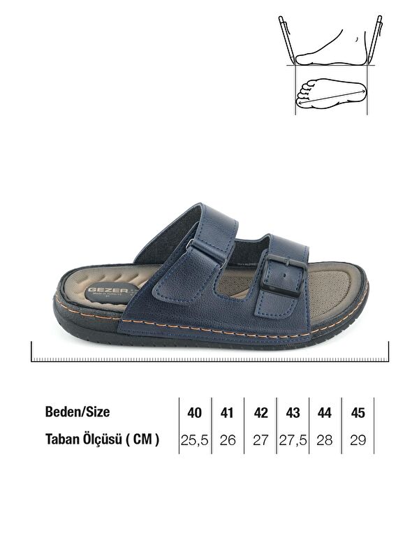 Yazlık Erkek Suni Deri İki Toka Ayarlanabilir Rahat Taban Günlük Terlik - Görsel 3