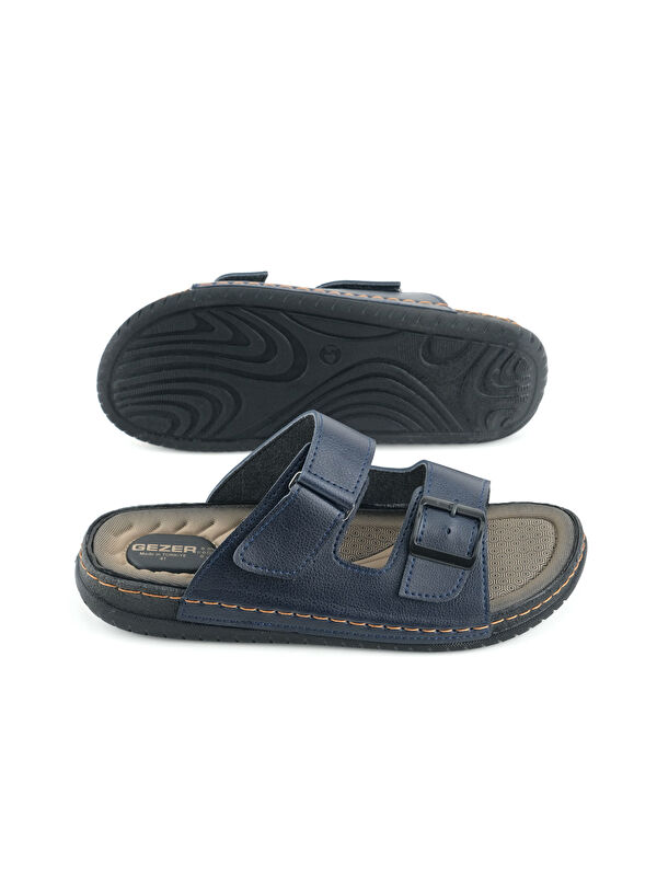 Yazlık Erkek Suni Deri İki Toka Ayarlanabilir Rahat Taban Günlük Terlik - Görsel 6