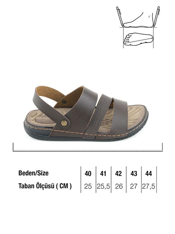 Yazlık Erkek Suni Deri Rahat Taban Sandalet Terlik - Görsel 3
