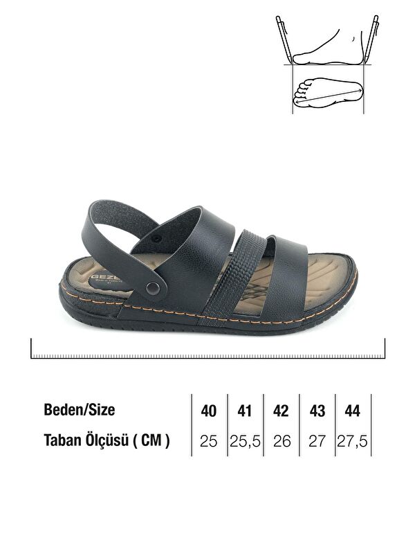 Yazlık Erkek Suni Deri Rahat Taban Sandalet Terlik - Görsel 3