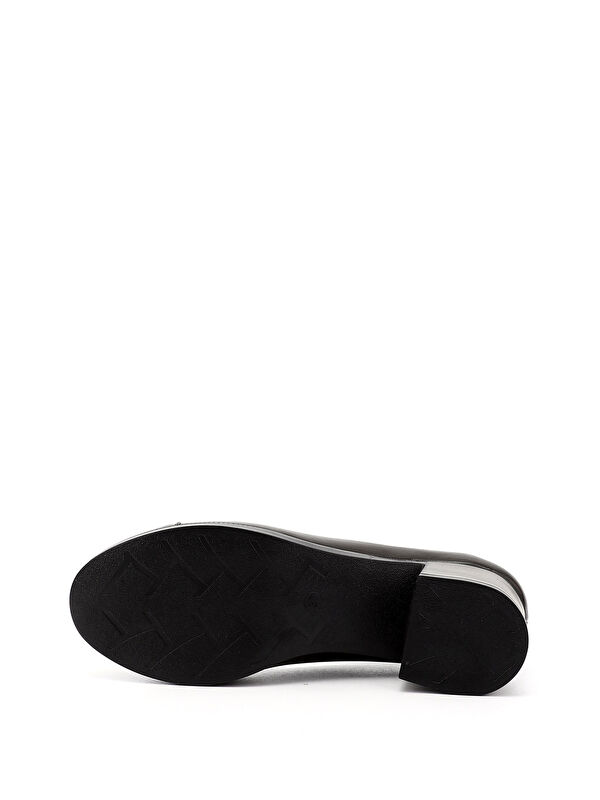 Kadın ÇİKOLATA KAHVE Kısa Kalın Topuklu Hakiki Deri Ayakkabı - Görsel 5