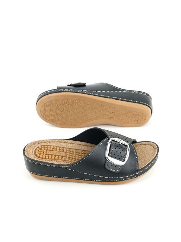 Kadın Yazlık Masaj Taban Tek Toka Ayarlanabilir Yüksek Topuk Günlük Terlik - Görsel 6