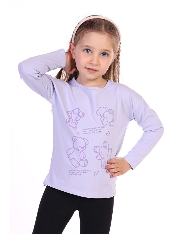Toontoykids Kız Çocuk 4lü Ayıcık Baskılı Tişört