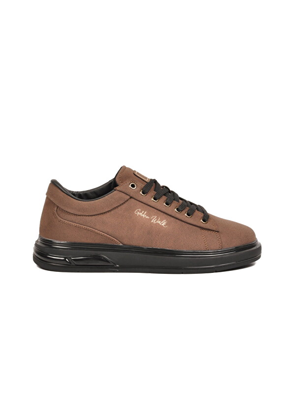 Walkway Erkek Kahve Bağcıklı Kalın Taban Erkek Casual Ayakkabı Sneaker 8078 Dashor M