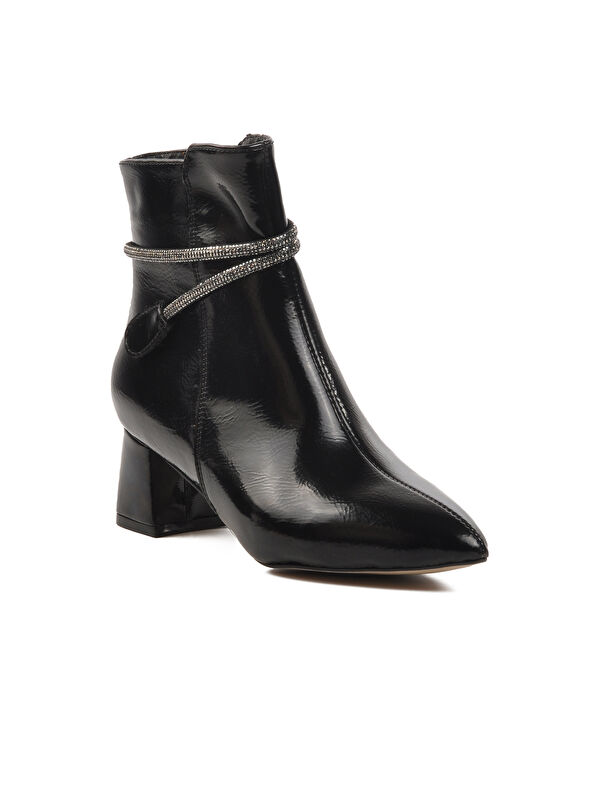 Siyah Rugan İçi Polarlı Kadın Topuklu Bot 267 - Görsel 4