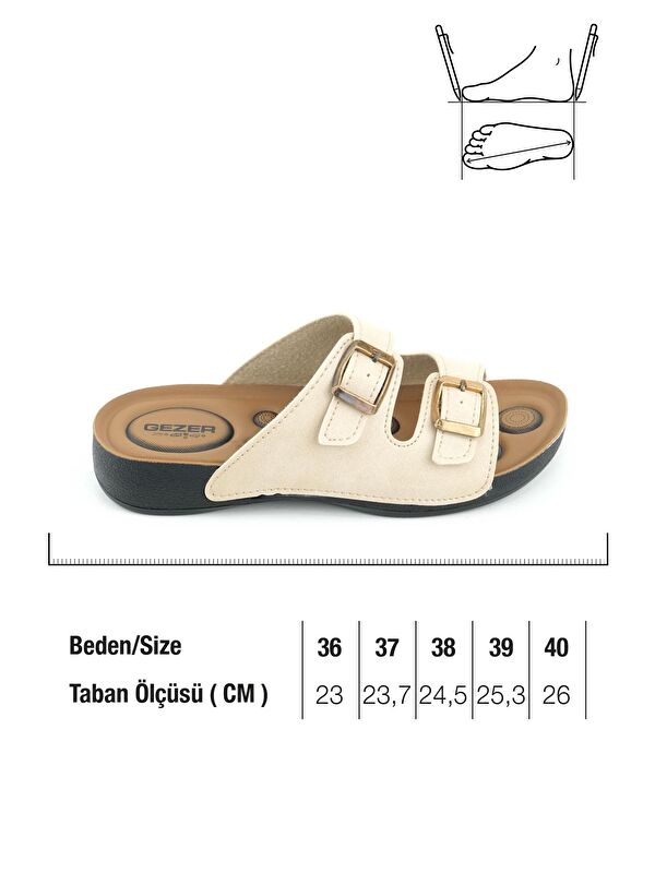 Yazlık Rahat Taban İki Toka Ayarlanabilir Suni Deri Günlük Kadın Terlik - Görsel 3