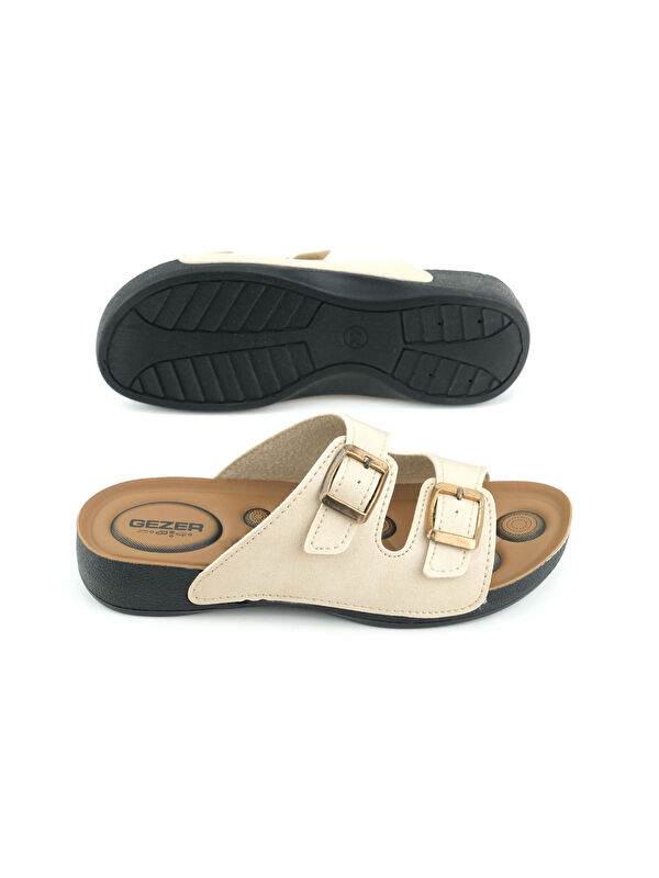 Yazlık Rahat Taban İki Toka Ayarlanabilir Suni Deri Günlük Kadın Terlik - Görsel 6