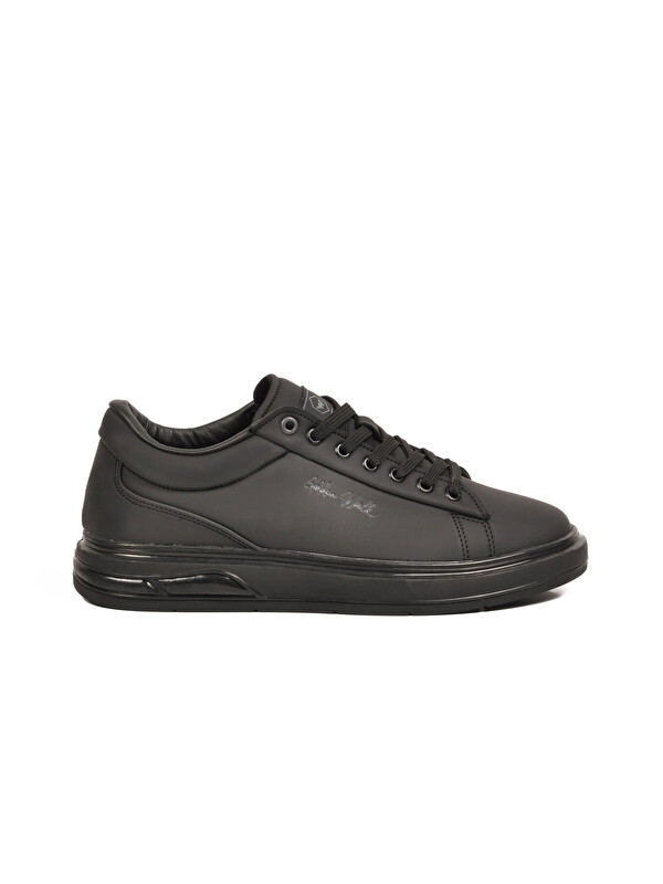 Walkway Erkek Siyah Bağcıklı Kalın Taban Erkek Casual Ayakkabı Sneaker 8078 Dashor M