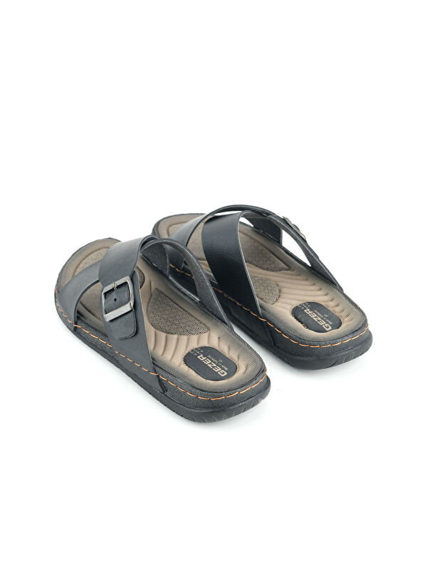 Erkek Yazlık Suni Deri Tek Toka Ayarlanabilir Rahat Taban Günlük Terlik - Görsel 5