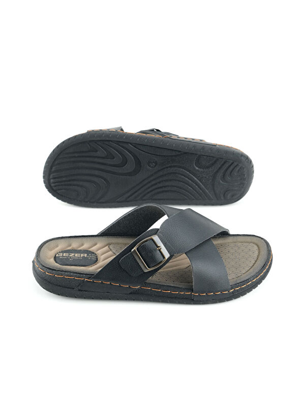 Erkek Yazlık Suni Deri Tek Toka Ayarlanabilir Rahat Taban Günlük Terlik - Görsel 6