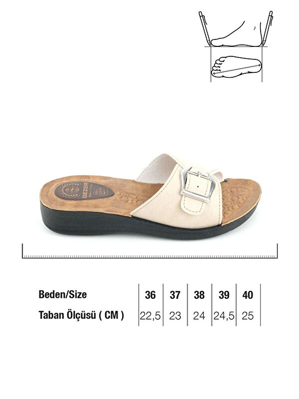 Kadın Yazlık Suni Deri Tek Toka Ayarlanabilir Rahat Taban Günlük Terlik - Görsel 3