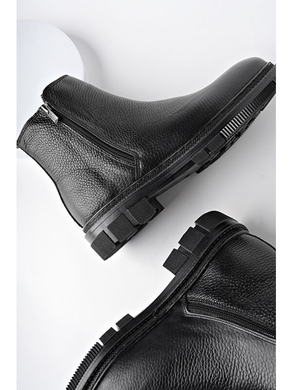 Chelsea Hakiki Deri Çift Fermuarlı Garantili Erkek Kışlık Bot - Görsel 8