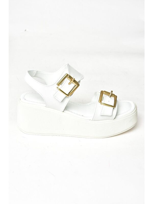 S5905504 Beyaz Kadın Sandalet - Görsel 2
