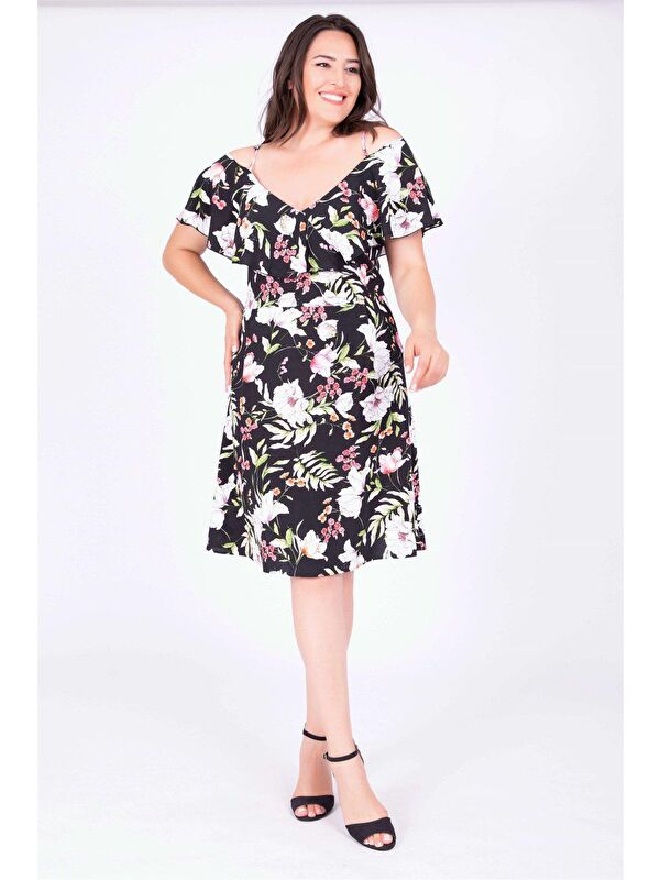 Mylinemoda Kolları Volanlı Elbise