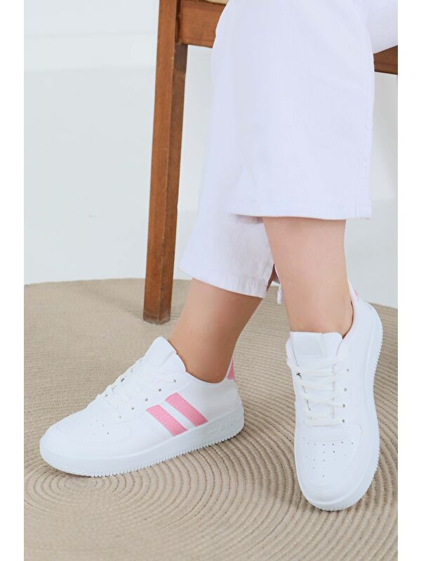 Kadın Beyaz Pembe Spor Ayakkabı - 27474 - Görsel 4