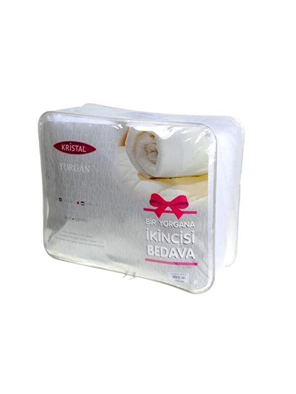 Çeyiz Diyarı Taç Kristal Çift Kişilik 1 Alana 1 Bedava Yorgan 195x215 Cm