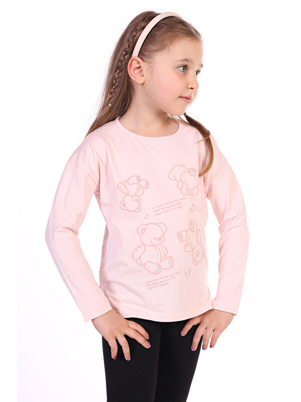 Toontoykids Kız Çocuk 4lü Ayıcık Baskılı Tişört
