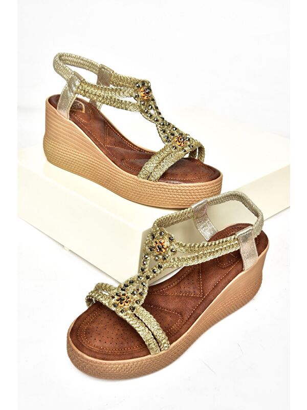 S2581880 Altın Kadın Sandalet - Görsel 4