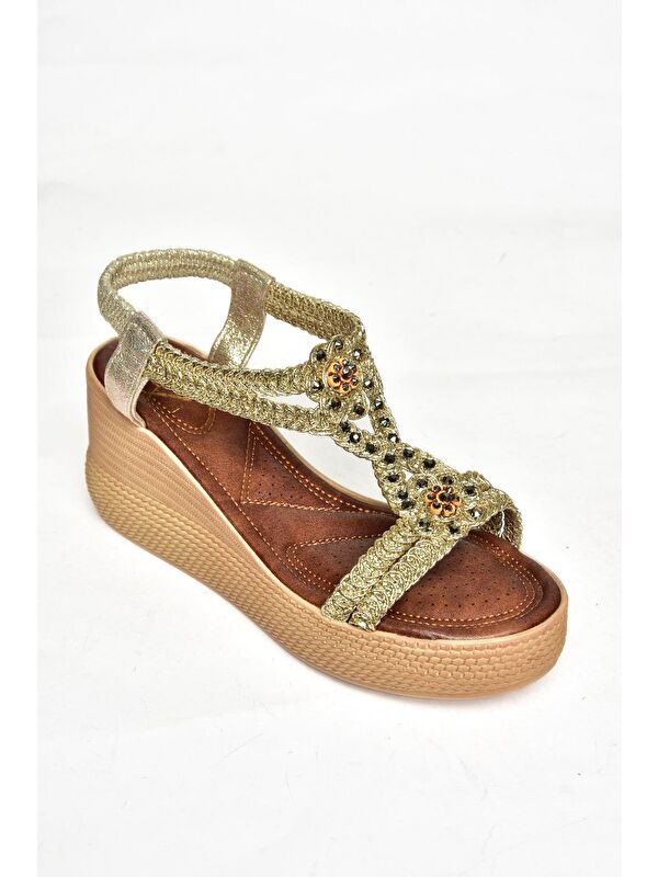 S2581880 Altın Kadın Sandalet - Görsel 2