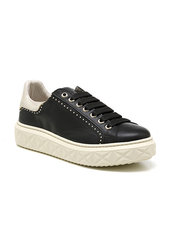 John May Kadın Sneaker ( Günlük) MAR-25Y-209-8888 Siyah-Metalik Altın