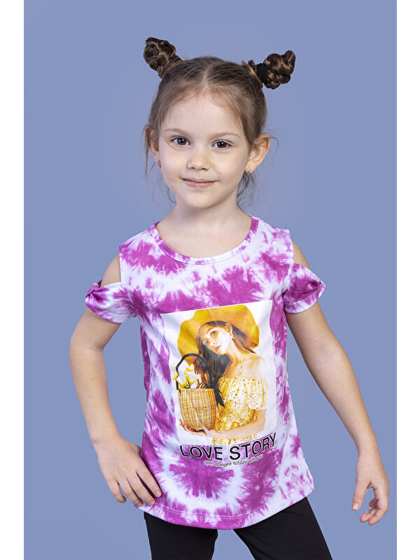 Toontoykids Kız Çocuk Komple Desenli Dijital Baskılı Tişört