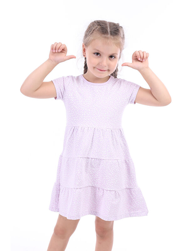 Toontoykids Kız Çocuk Baskılı Elbise
