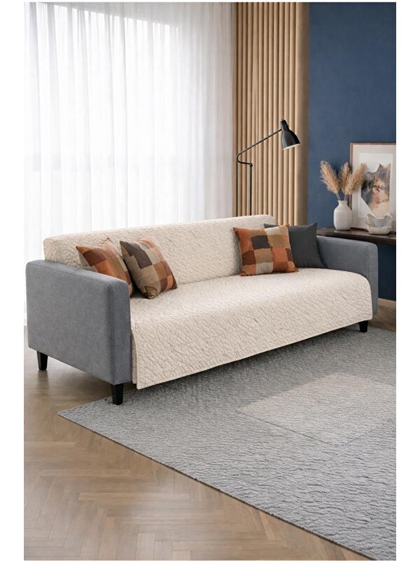 Çeyiz Diyarı Wellsoft Süngerli Koltuk Örtüsü 170x210 Cm Krem